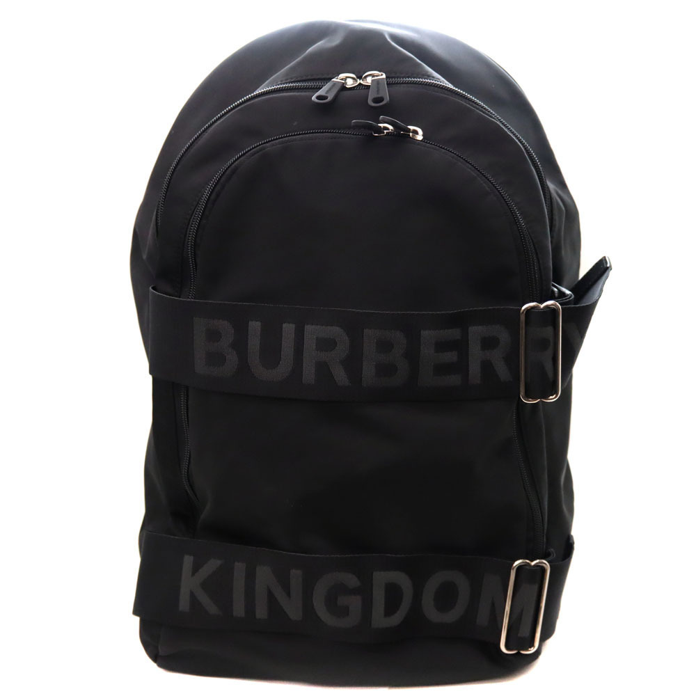 Burberry Logo Backpack Rucksack Daypack Black